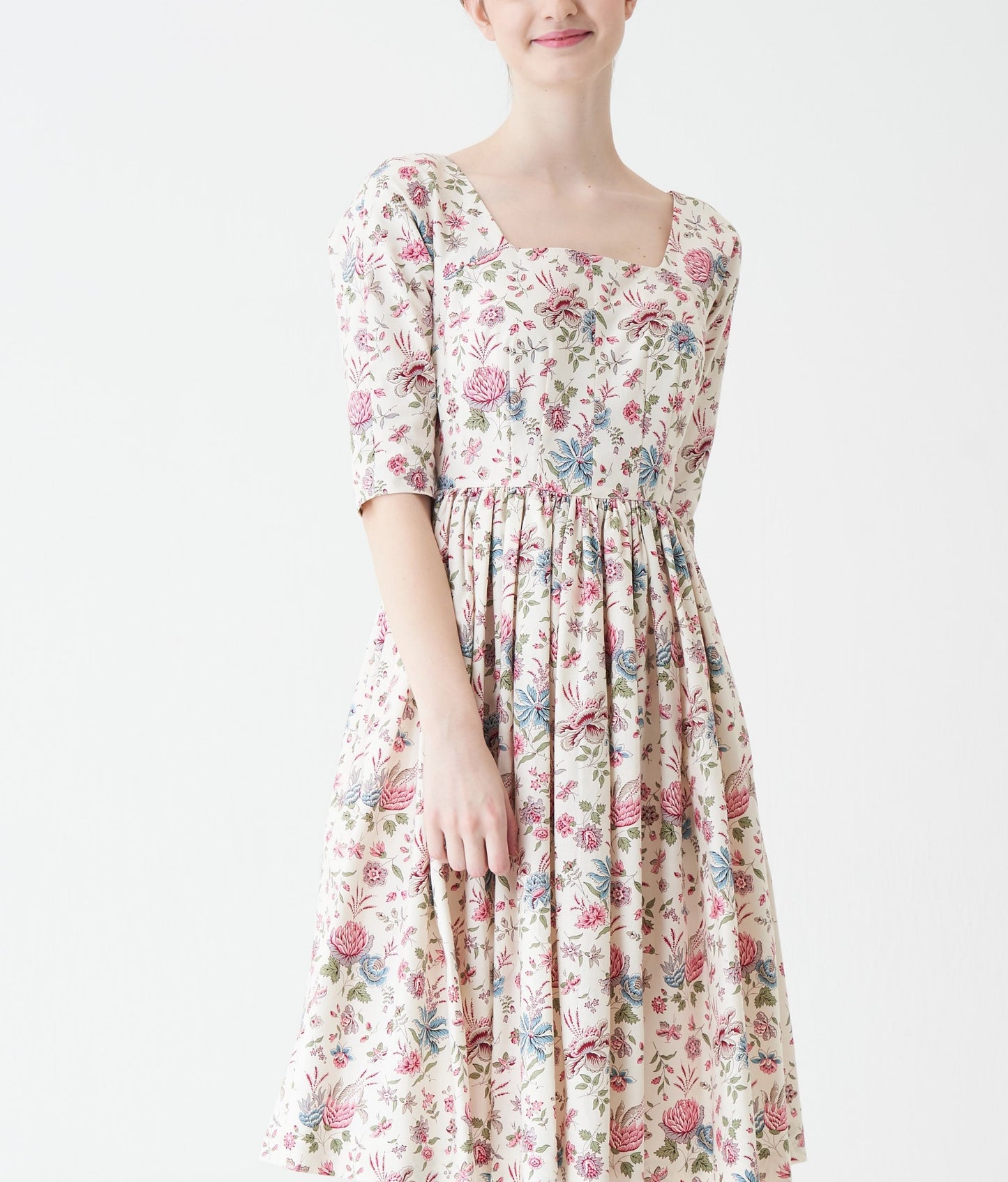 Cotton Provencal floral print dress *Made to order