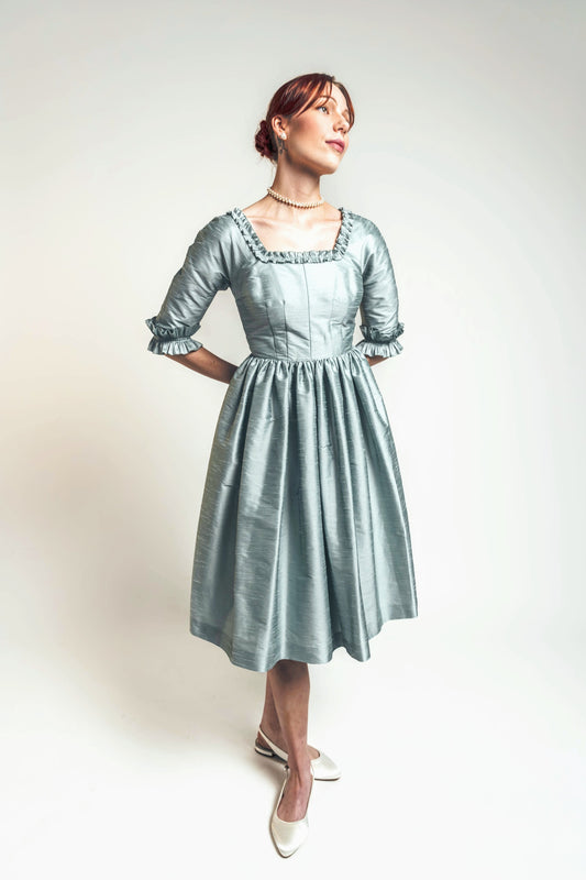 Celadon raglan sleeve cocktail dress *Made to order